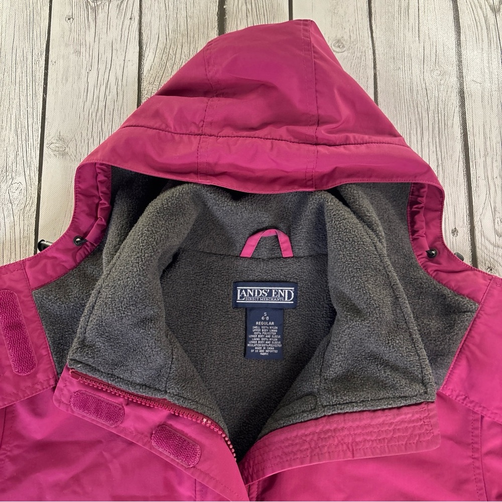 Land’s End Direct Merchants Women’s S (6-8) Reg. Hooded Coat Maroon. Pre-Owned.